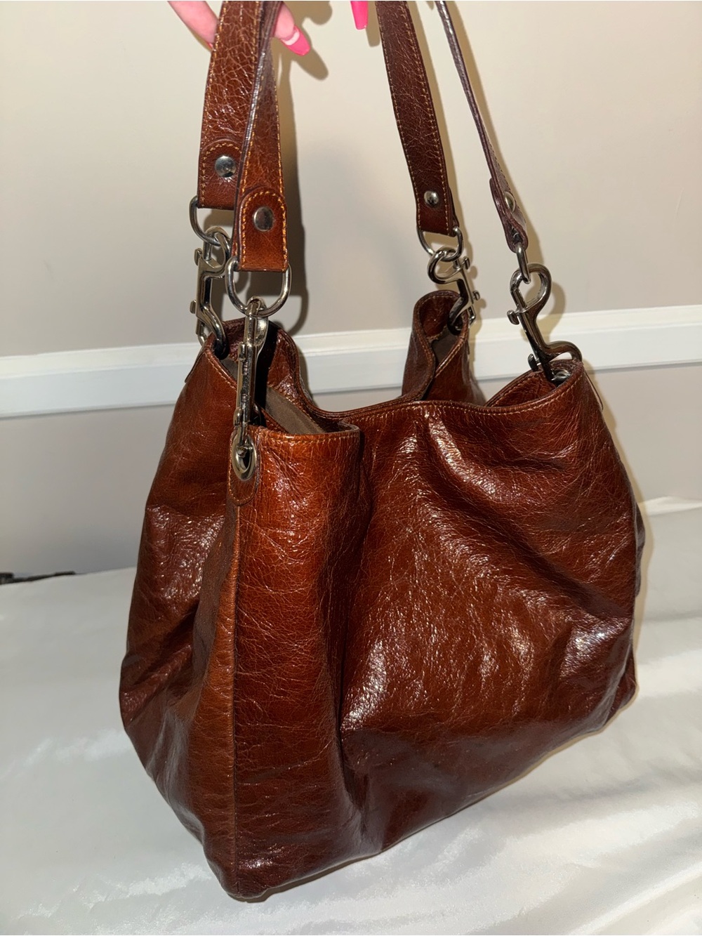 Nordstrom Classic Brown Leather Hobo Bag